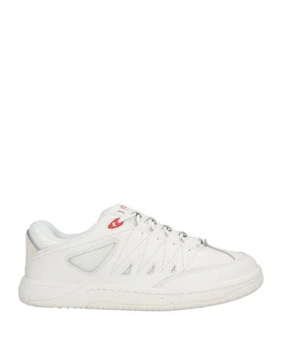 Kenzo Woman Sneakers White Size 5 Leather, Textile Fibers
