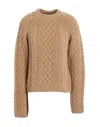 Kenzo Cable-knit Merino Wool Jumper Beige Female In Beige