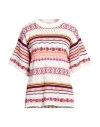 Kenzo Abstract-pattern Knitted Cotton Top In White