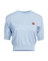 Kenzo Woman Sweater Sky Blue Size L Wool