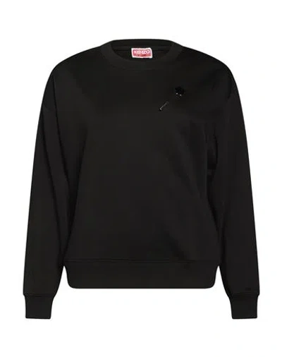 Kenzo Woman Sweatshirt Black Size M Cotton, Elastane