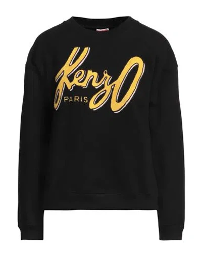 KENZO KENZO WOMAN SWEATSHIRT BLACK SIZE XS COTTON, ELASTANE