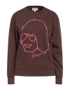 Kenzo Woman Sweatshirt Chocolate Brown Size S Cotton, Elastane, Polyester