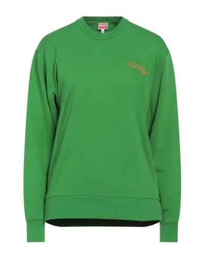 Kenzo Woman Sweatshirt Green Size M Cotton
