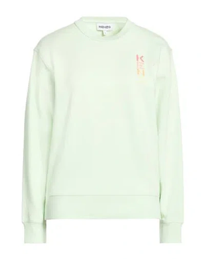 Kenzo Woman Sweatshirt Light Green Size S Cotton, Elastane, Polyester In Neutral