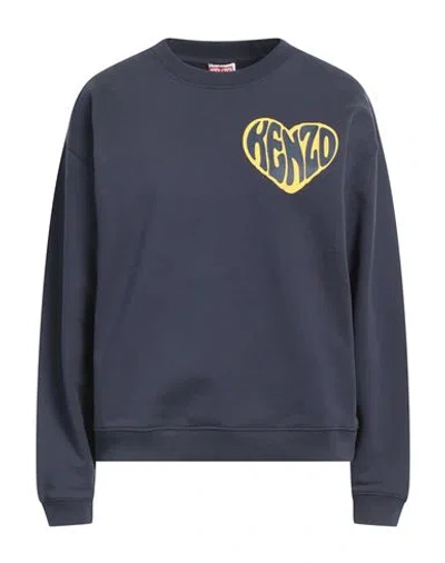 Kenzo Woman Sweatshirt Midnight Blue Size L Cotton In Black