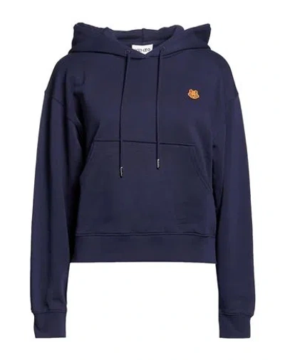 Kenzo Woman Sweatshirt Midnight Blue Size L Cotton, Elastane
