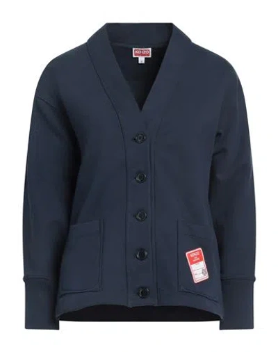 Kenzo Woman Sweatshirt Navy Size S Cotton, Elastane