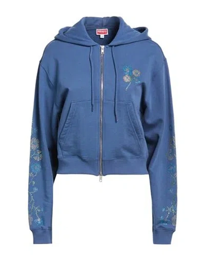 Kenzo Woman Sweatshirt Slate Blue Size M Cotton