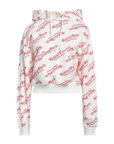 Kenzo Woman Sweatshirt White Size L Cotton, Elastane