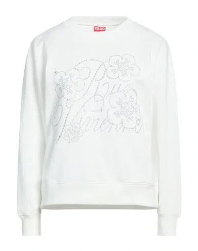 Kenzo Woman Sweatshirt White Size M Cotton