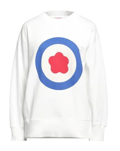 Kenzo Woman Sweatshirt White Size M Cotton, Elastane