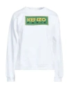 Kenzo Logo Patch Crew-neck Sweatshirt In White
