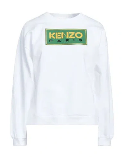 Kenzo Logo Patch Crew-neck Sweatshirt In White