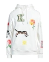 Kenzo Graphic Print Drawstring Hoodie In White