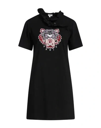 Kenzo Woman Mini Dress Black Size S Cotton, Acetate, Polyester