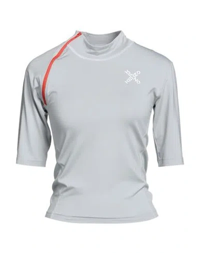 Kenzo Woman T-shirt Light Grey Size Xl Polyester, Elastane