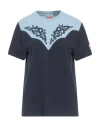 Kenzo Woman T-shirt Navy Size M Cotton, Elastane