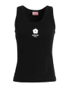 KENZO KENZO WOMAN TANK TOP BLACK SIZE L COTTON, ELASTANE