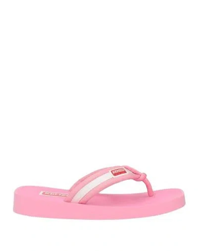 KENZO KENZO WOMAN THONG SANDAL PINK SIZE 6.5 TEXTILE FIBERS