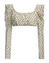 Kenzo Woman Top Beige Size 4 Viscose, Linen In Beige