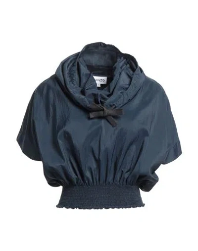 Kenzo Woman Blouse Navy Blue Size 12 Polyamide