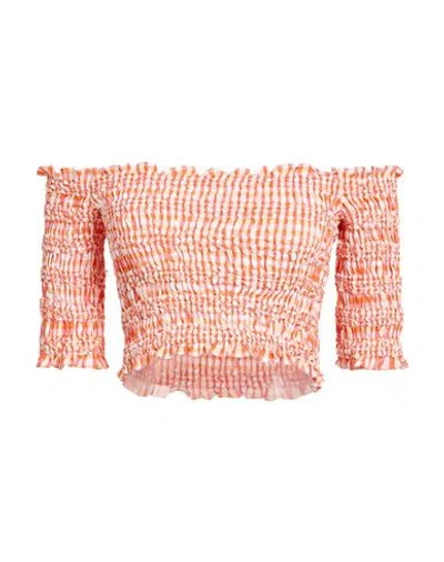 KENZO KENZO WOMAN TOP ORANGE SIZE L COTTON