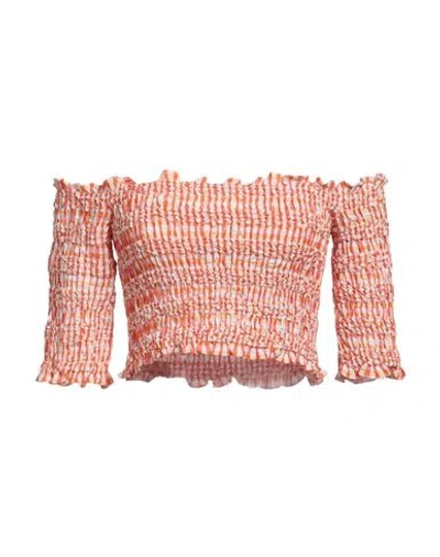 KENZO KENZO WOMAN TOP ORANGE SIZE L COTTON