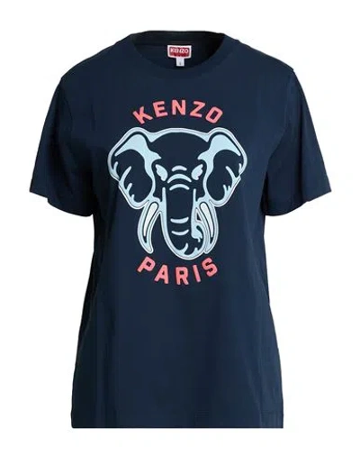 Kenzo Woman T-shirt Navy Size Xs Cotton In Blue