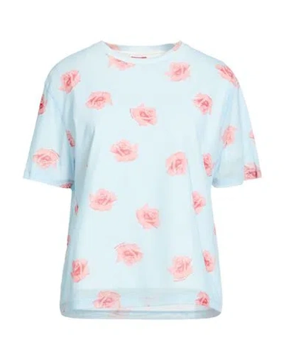 Kenzo Woman T-shirt Sky Blue Size M Polyester, Elastane, Cotton