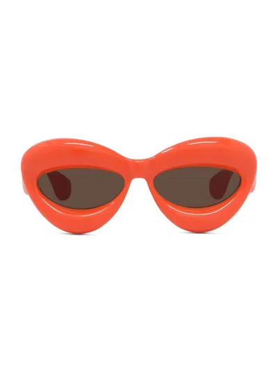 Kenzo Women's 55mm Inflated Cat-eye Sunglasses In Orange