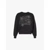 Kenzo Womens Black Constellation Metallic Brand-embroidered Cotton-jersey Sweatshirt In Black