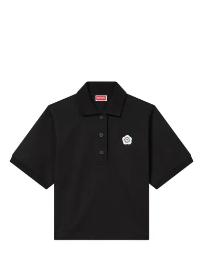 Kenzo Women Boke Flower 2.0` Embroidered Polo Shirt In Cotton In Black