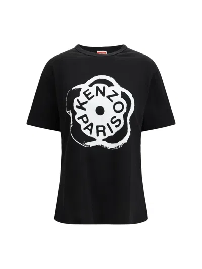 Kenzo Flower-print T-shirt In Black