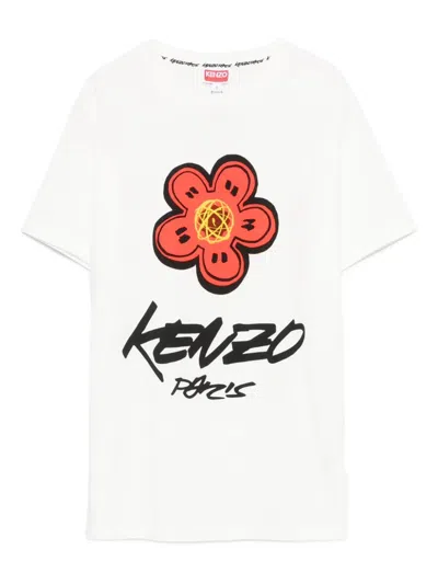 Kenzo Women Boke-flower Paris T-shirt In White