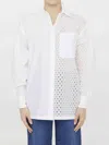 Kenzo Broderie Anglaise Cotton Shirt In White