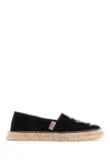 Kenzo Women's Canvas Espadrilles With Logo Embroidery In Black