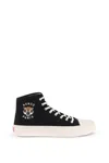 Kenzo Logo Pattern High Upper Board Shoes In Black