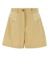 Kenzo Cream Cotton Bermuda Shorts In Yellow