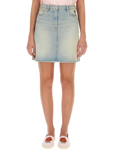 Kenzo Denim Miniskirt In Blue