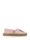 Kenzo Lucky Tiger Embroidered Espadrilles In Pink