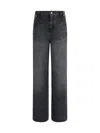 Kenzo Modern Straight Cut Denim Trousers In Gray