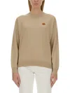 Kenzo Women Jersey With Logo Patch In Neutral