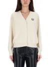 Kenzo Ami Paris Wool Sweater With Heart Intarsia By Ami In White