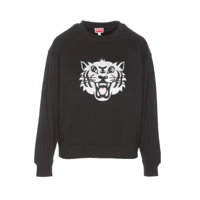 KENZO KENZO WOMEN KENZO HAPPY TIGER EMBROIDERED SWEATSHIRT