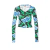 Kenzo Peonies Print V-neck Top
