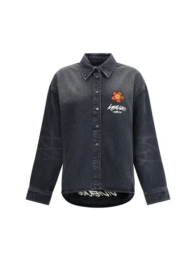 KENZO KENZO WOMEN KENZO X FUTURA WORKWEAR EMBROIDERED JAPANESE DENIM SHIRT