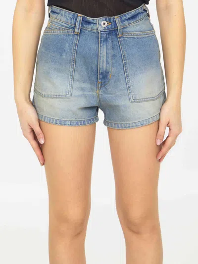 Kenzo Women Light-blue Denim Shorts