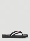 Kenzo Women Logo Patch Flip Flops In Black