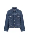 Kenzo Women Maxi Print Denim Jacket In Blue